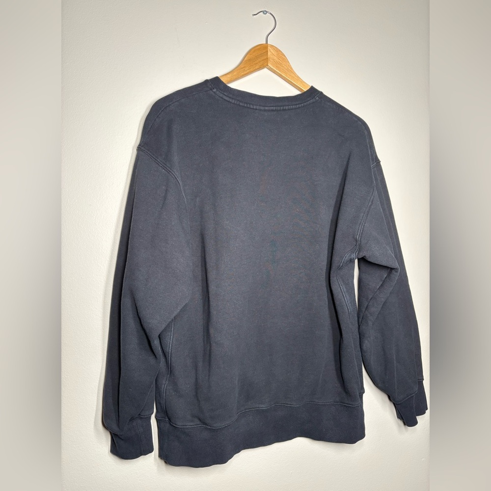 TNA Cozy Fleece Boyfriend Classic Black Crew Neck Sweater - Picture 5 of 7
